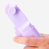 Purple handheld fan gadget by Flying Tiger Copenhagen, compact and portable for staying cool on the go.