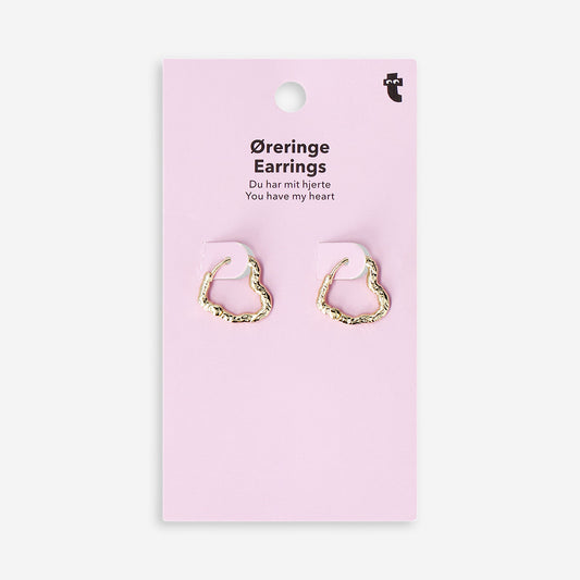 Hanging earrings - Gold heart hoops