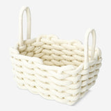 White braided rope basket - 18 cm