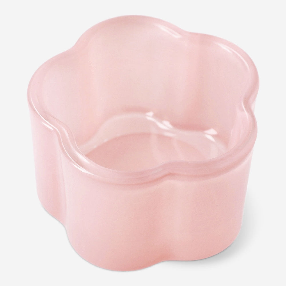 Milky pink glass tealight holder for home decor, featuring a smooth, rounded design from Flying Tiger Copenhagen.