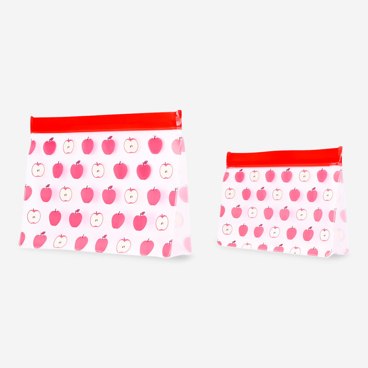 Reusable kitchen grip seal bags with red apple design, set of 2 by Flying Tiger Copenhagen for food storage.