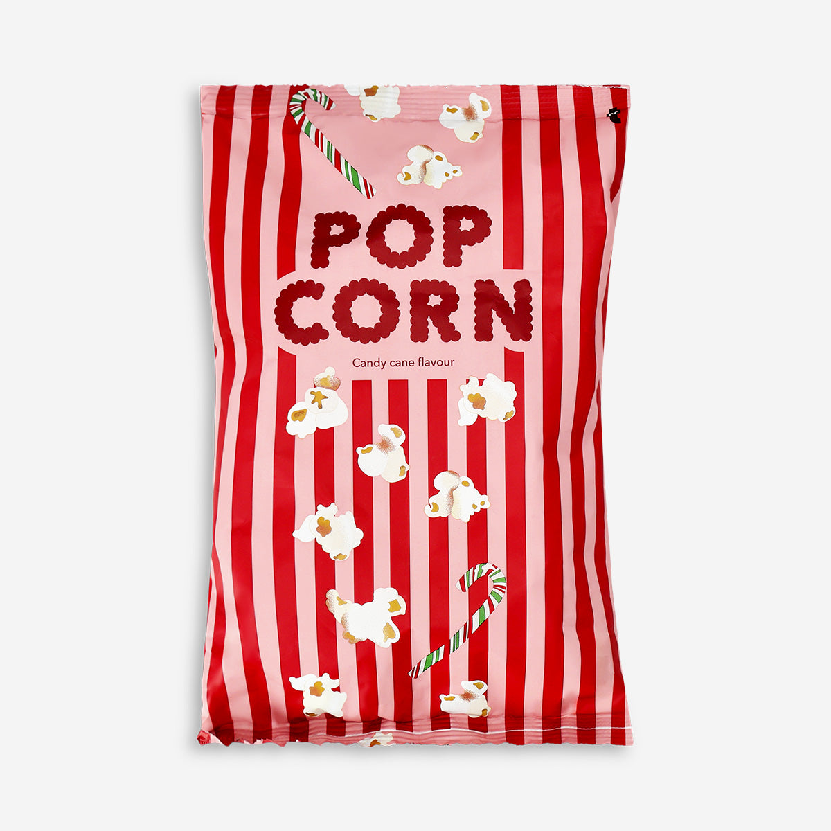 Flying Tiger Copenhagen candy cane flavour popcorn in festive red and white packaging