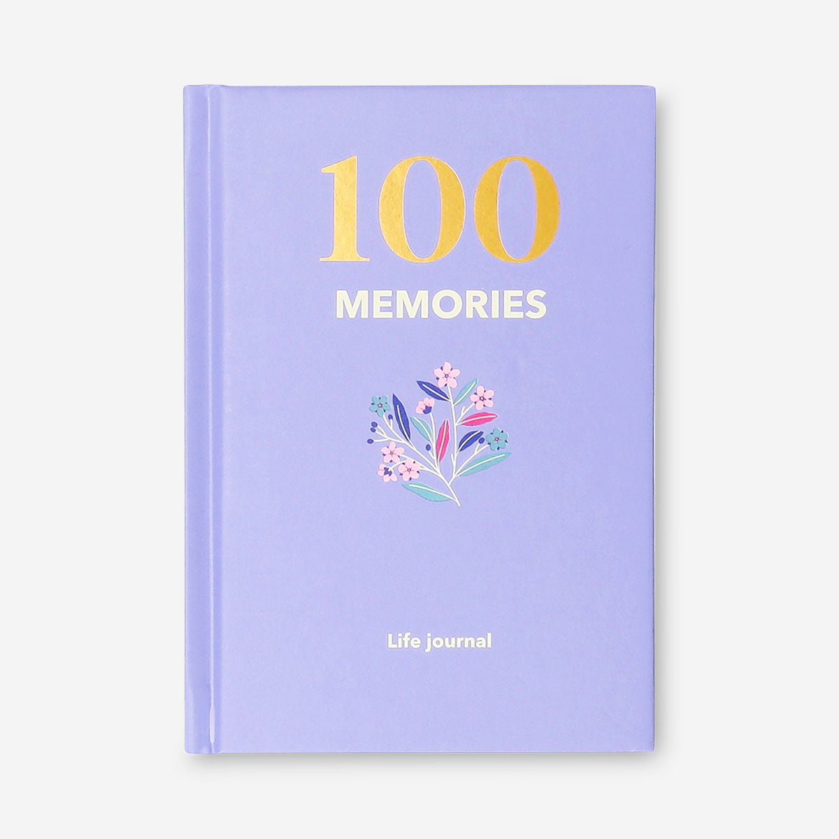 A6 memory journal in English by Flying Tiger Copenhagen, showing a closed notebook with a textured cover and elastic band closure.