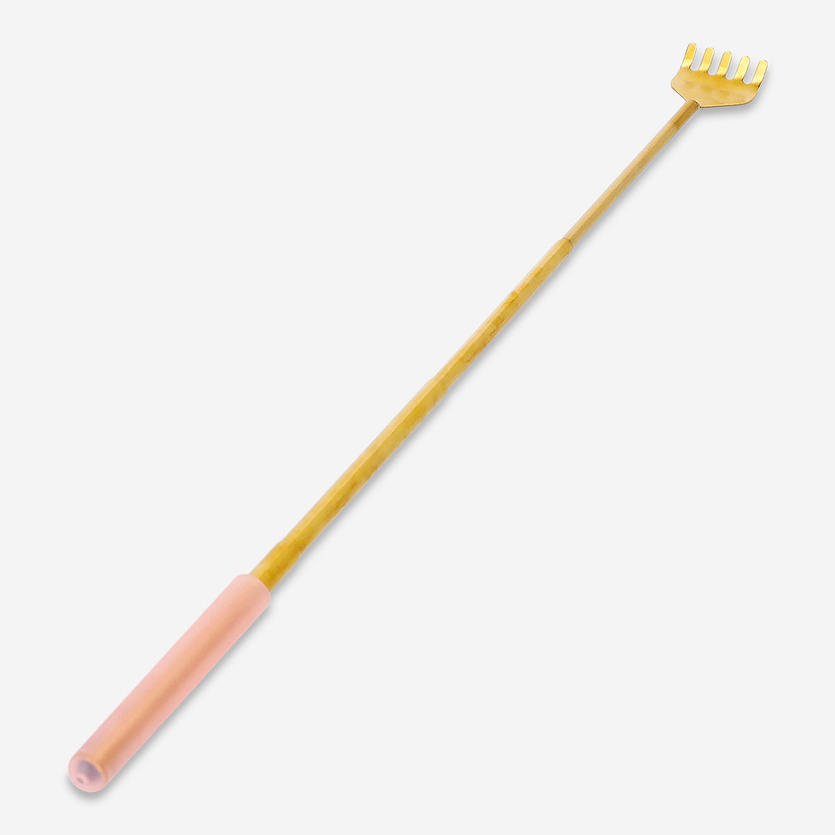 Gold telescopic back scratcher gadget from Flying Tiger Copenhagen with extendable handle for easy reaching.