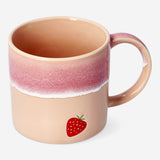 Pink matcha mug with running glaze - 384 ml