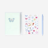 Quaderno a farfalla A6 con tasca con zip