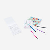 Travel colouring kit in suitcase by Flying Tiger Copenhagen, featuring colored pencils, markers, and coloring pages for on-the-go fun.