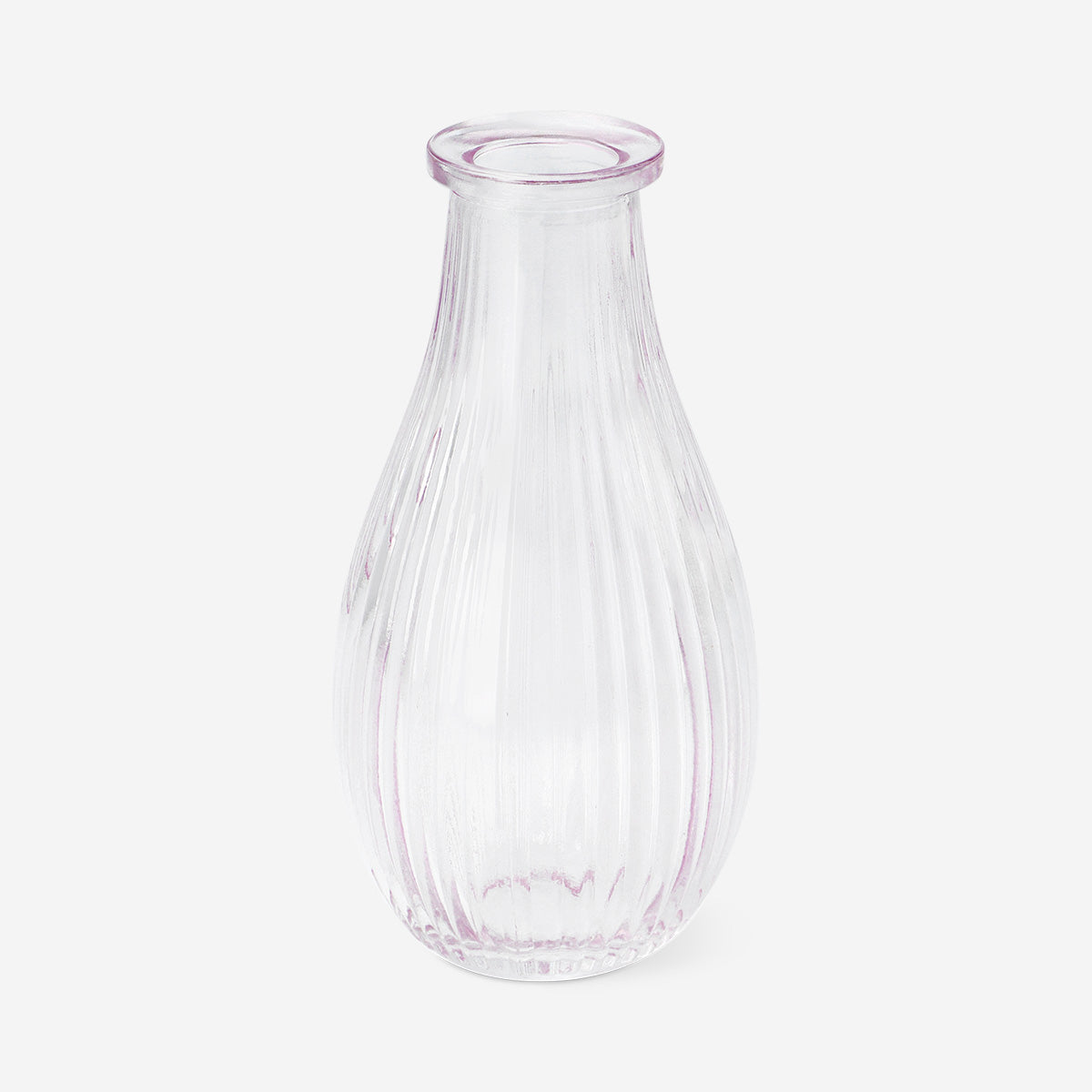 Clear glass vase standing at 14 cm, ideal for home decor, by Flying Tiger Copenhagen, with a sleek and minimalist design.