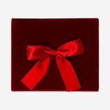 Red velvet gift box with bow, 18x15 cm, designed for office gift packaging by Flying Tiger Copenhagen