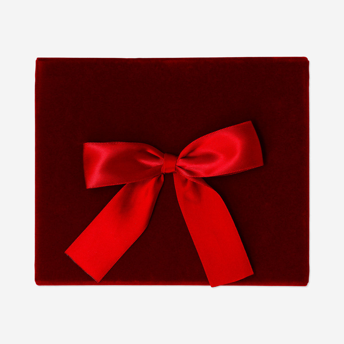 Red velvet gift box with bow, 18x15 cm, designed for office gift packaging by Flying Tiger Copenhagen