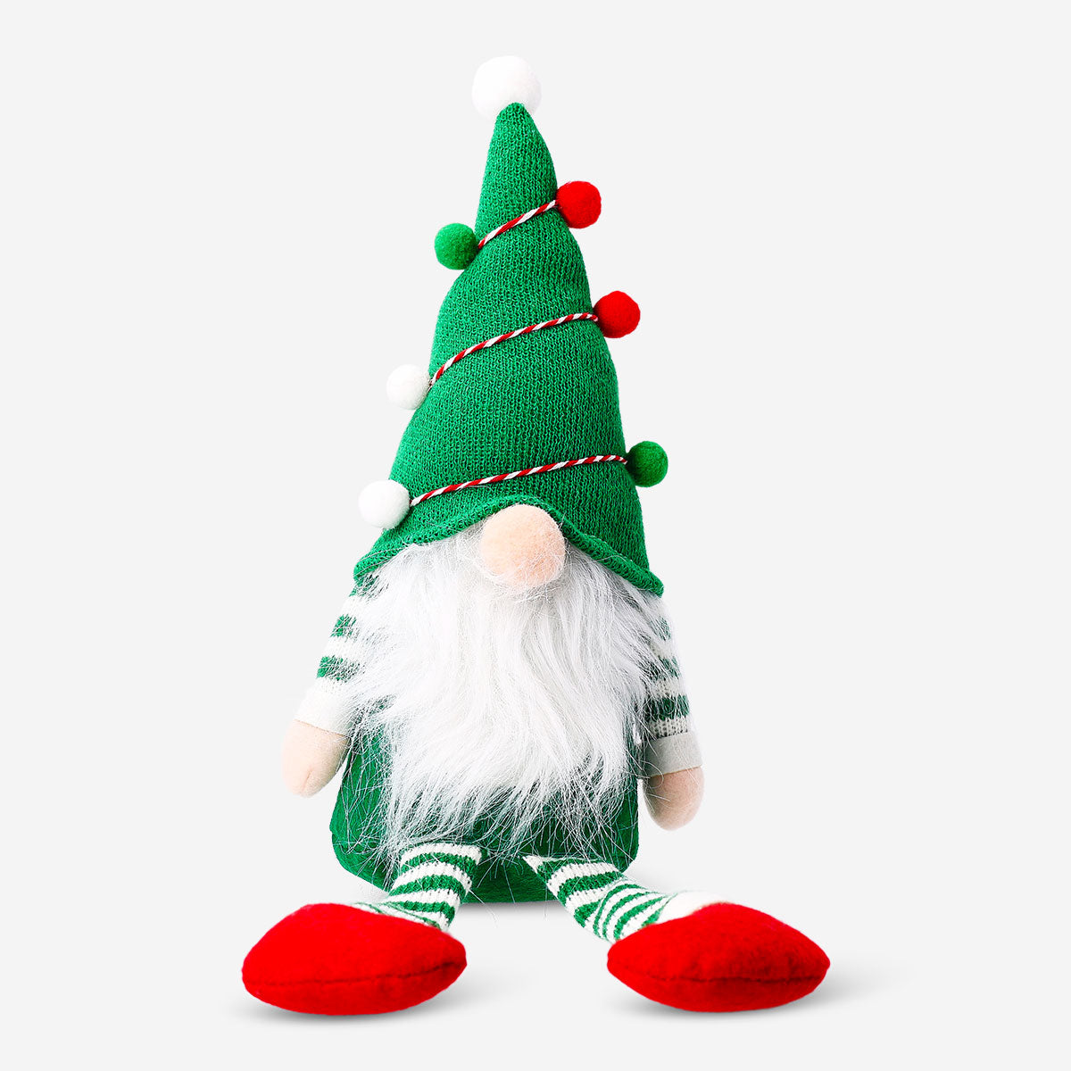 Flying Tiger Copenhagen Christmas elf with long legs, 40 cm tall, festive home decor figure with cheerful expression.