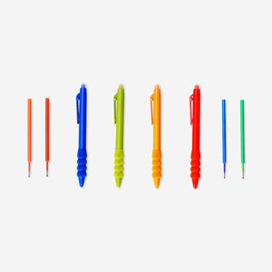 Set of four Flying Tiger Copenhagen erasable gel pens with refills, ideal for office and writing tasks