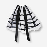 Adult spiderweb costume cape for parties, featuring black fabric with web pattern, from Flying Tiger Copenhagen.