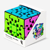 Flying Tiger Copenhagen 2-in-1 IQ cube game with colorful interconnected puzzle pieces on a white background.