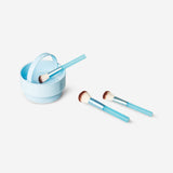 Blue makeup brush organiser and cleaner
