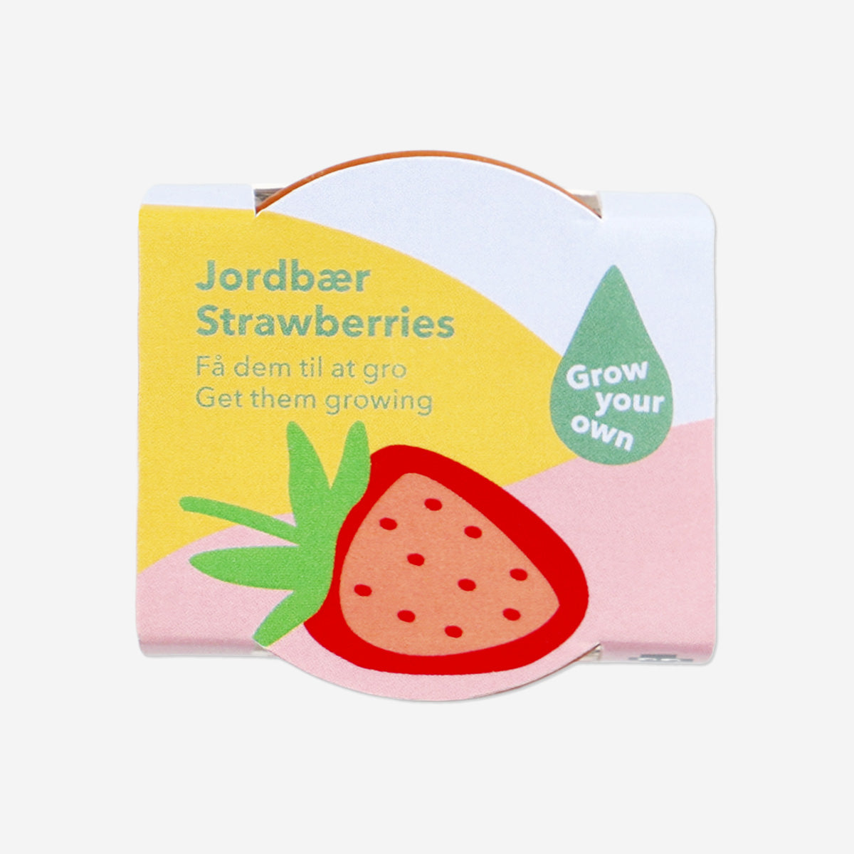 Flying Tiger Copenhagen strawberry grow kit for home, featuring a small planter with strawberry plants and gardening tools.