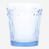 Blue floral embossed drinking glass - 350 ml