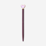 Purple heart topper ballpoint pen from Flying Tiger Copenhagen, office pen with a colorful heart-shaped decoration.