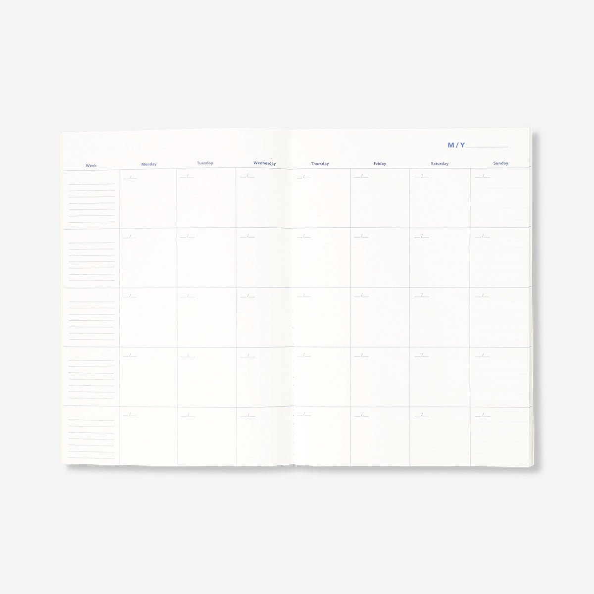 A4 floral monthly planner in English with colorful floral cover, designed for office organization by Flying Tiger Copenhagen.