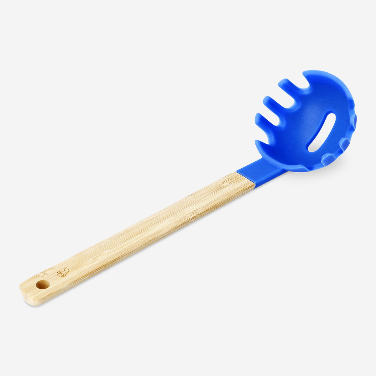 Flying Tiger Copenhagen Designer Collection 28cm kitchen spoon, stainless steel with ergonomic handle, for cooking and serving.