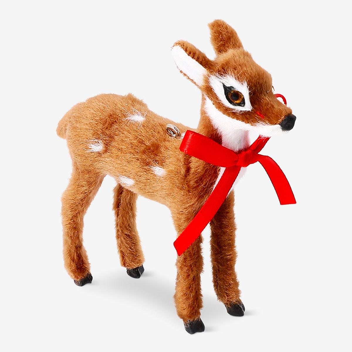Decorative hanging ornament featuring a deer with a bow, suitable for home decor, by Flying Tiger Copenhagen.
