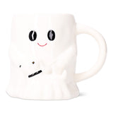 Flying Tiger Copenhagen Ghost mug with dog design, 400 ml kitchen cup, white ceramic with playful ghost and dog illustration.