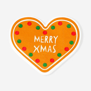 Set of 16 gingerbread heart party napkins by Flying Tiger Copenhagen with festive gingerbread design for celebrations