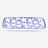 Ceramic serving plate with floral design - 18x23 cm