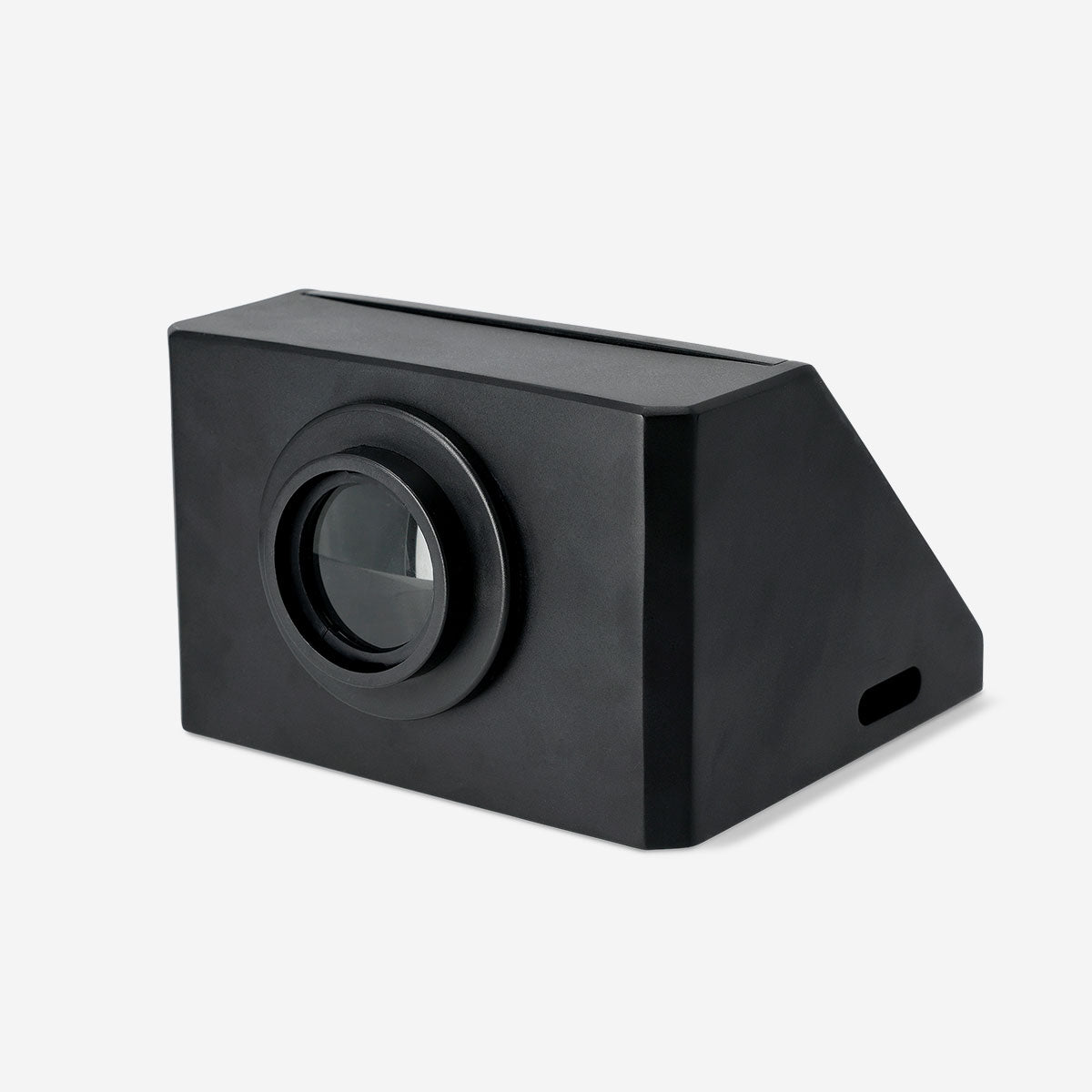 Flying Tiger Copenhagen retro smartphone projector displaying media content on a wall, compact design with colorful controls.