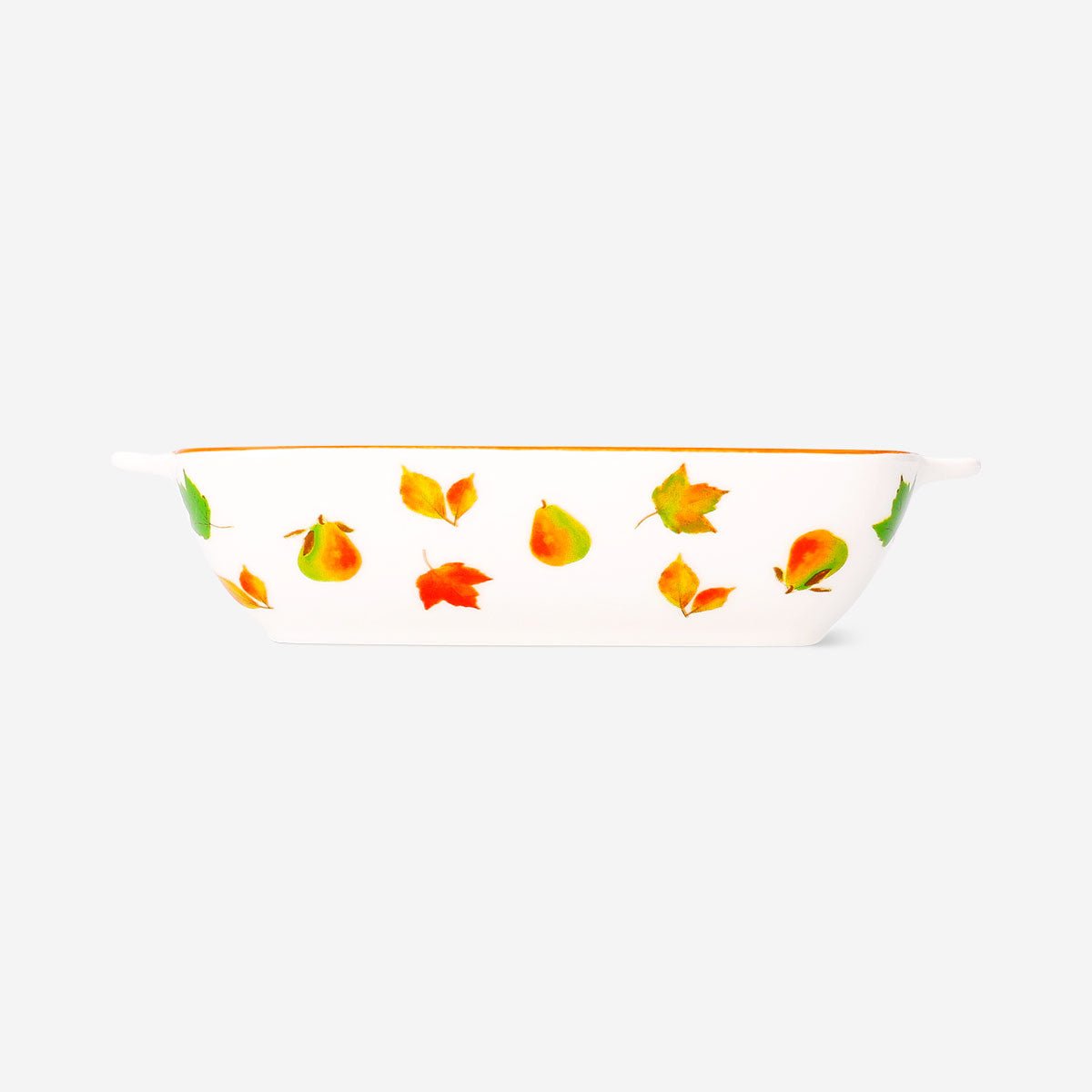 Ceramic oven dish with leaf design, 12x20 cm, from Flying Tiger Copenhagen, ideal for baking and serving in the kitchen.