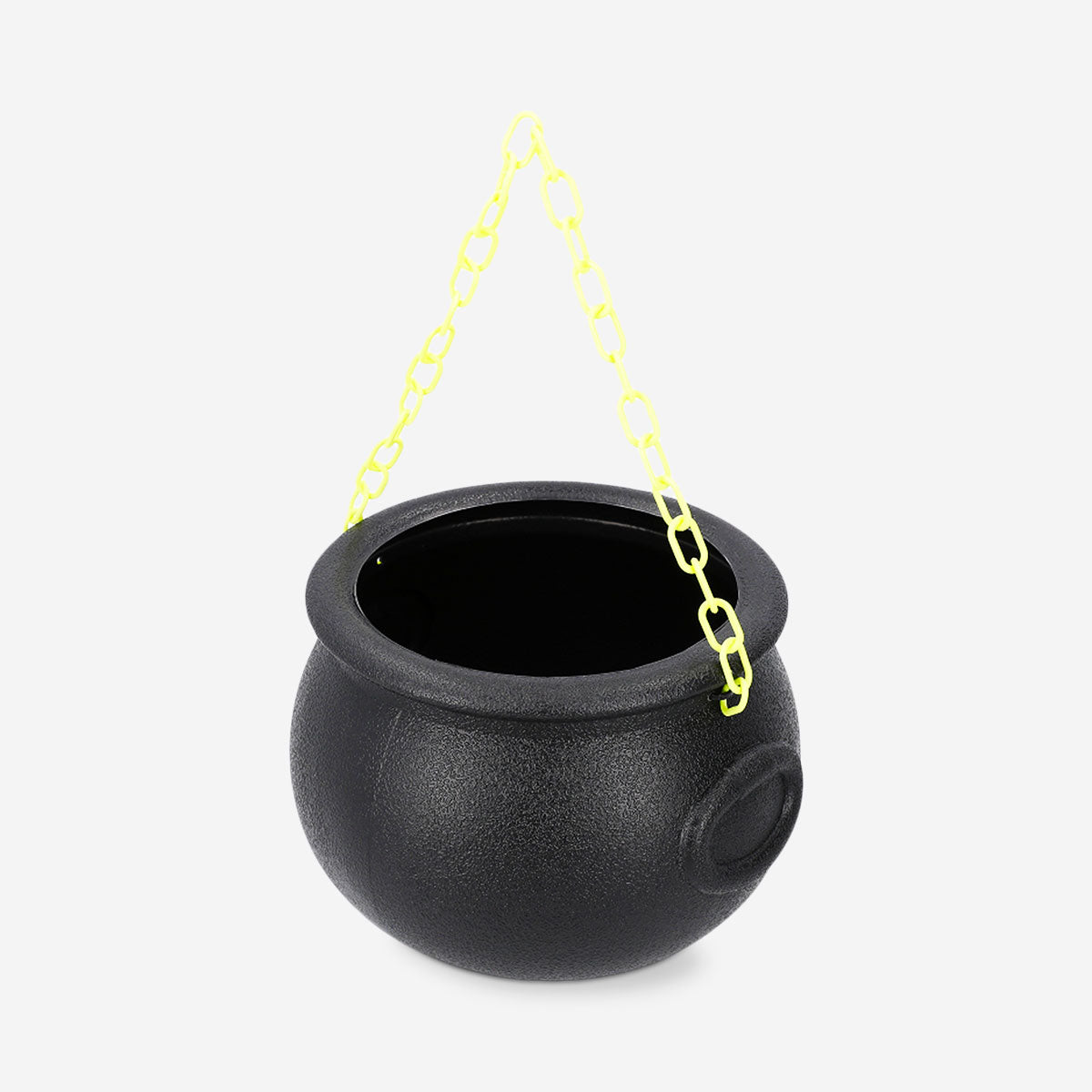 Flying Tiger Copenhagen witch's cauldron trick or treat basket for Halloween party, featuring a spooky black cauldron design.