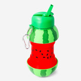 Foldable watermelon-shaped drinking bottle from Flying Tiger Copenhagen, compact kitchen accessory, flexible and portable beverage container.