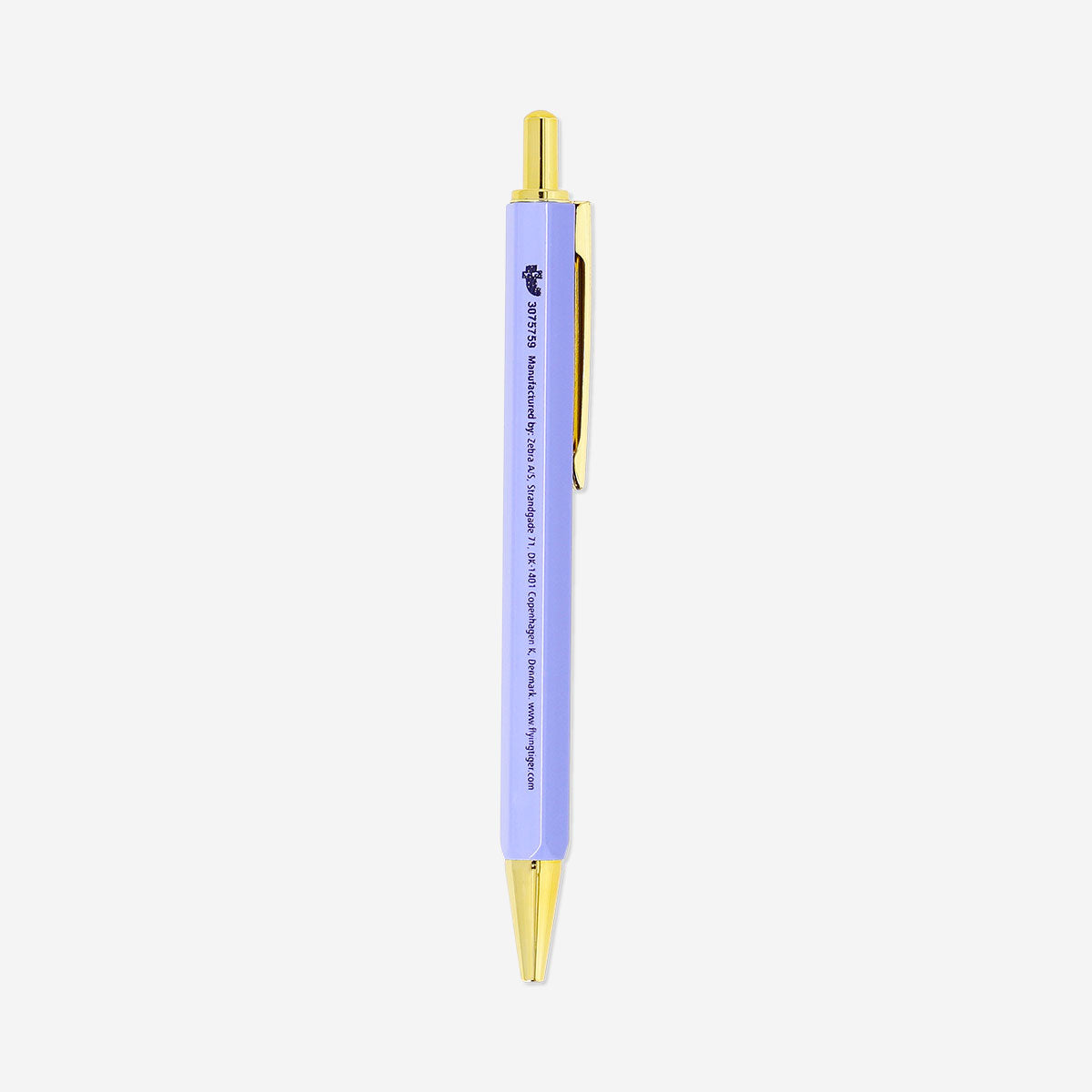 Flying Tiger Copenhagen hexagon-shaped ballpoint pen, office accessory with a sleek geometric design, suitable for writing and note-taking.