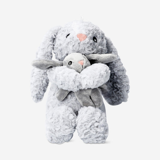 Plush toy - Grey bunny with baby