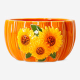 12 cm ceramic kitchen bowl with embossed sunflower design by Flying Tiger Copenhagen, perfect for serving or display