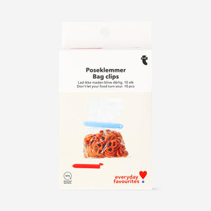 Set of 10 kitchen bag clips by Flying Tiger Copenhagen, small plastic clips for sealing food bags.