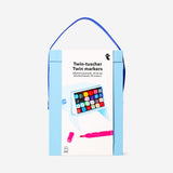 Set of 30 Flying Tiger Copenhagen twin markers in a box, colorful hobby art markers for creative projects.
