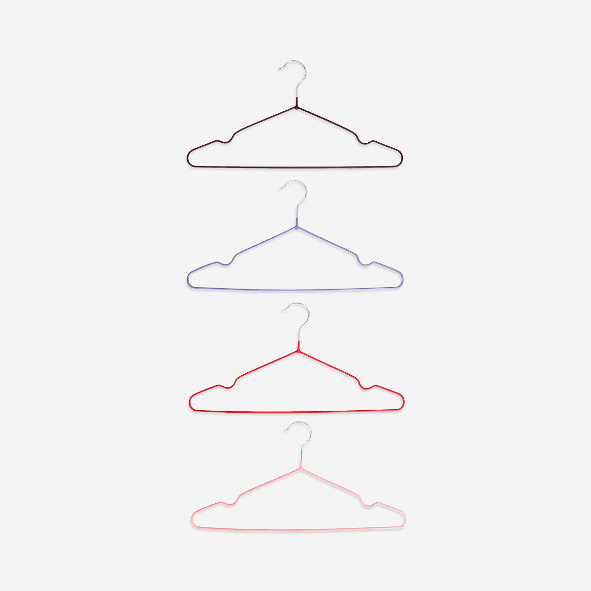 Set of 10 multicolored metal hangers for home use, featuring vibrant shades and sturdy design from Flying Tiger Copenhagen.