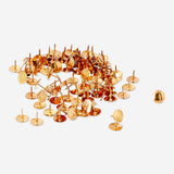 Set of 100 colorful office push pins by Flying Tiger Copenhagen on a white background.