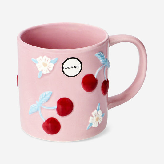 Pink mug with cherries - 350 ml