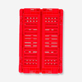 Red collapsible storage box for home use, 10x15 cm, Flying Tiger Copenhagen, with an open and folded view