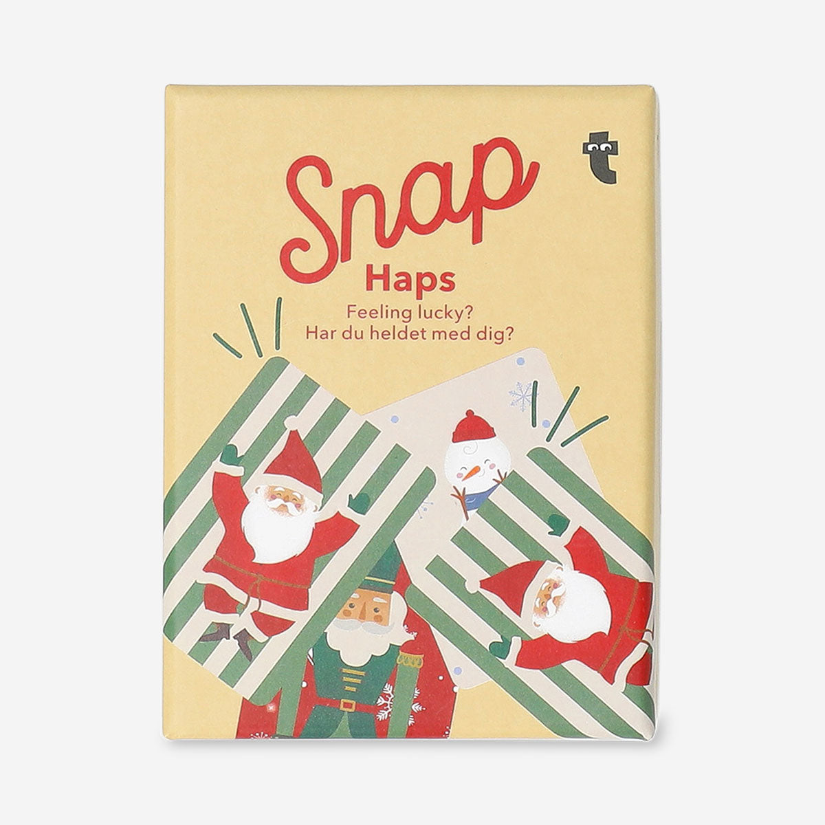 Christmas snap card game by Flying Tiger Copenhagen, featuring festive holiday-themed playing cards for fun holiday gatherings.