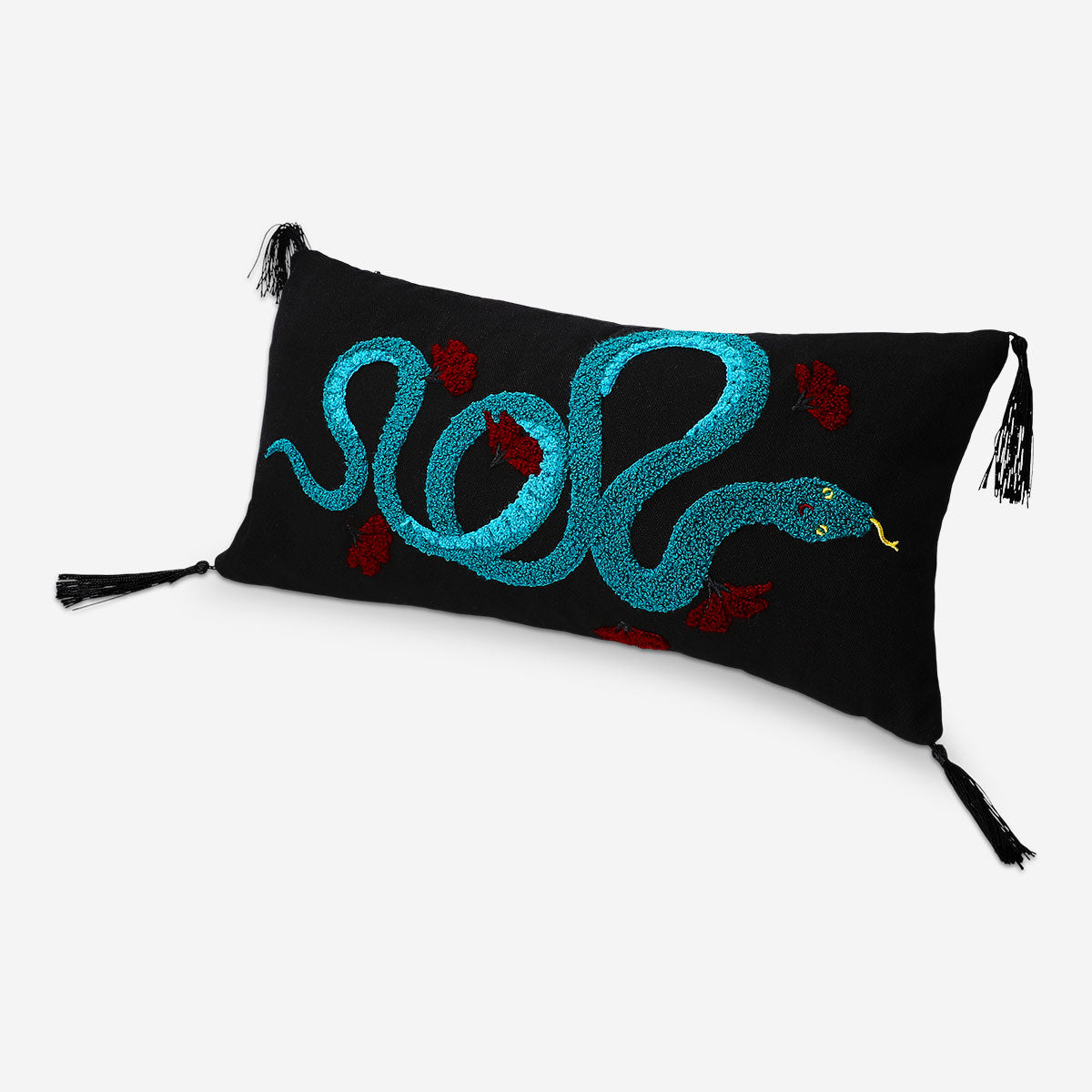 Snake print cushion in 20x40 cm featuring a stylish design, perfect for home decor from Flying Tiger Copenhagen.