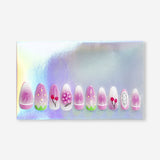 Flying Tiger Copenhagen press-on nails with berry design, showcasing vibrant, natural-looking nail art for personal care.