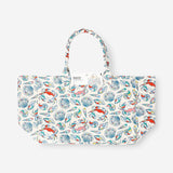 Fabric shopper bag with seashell pattern
