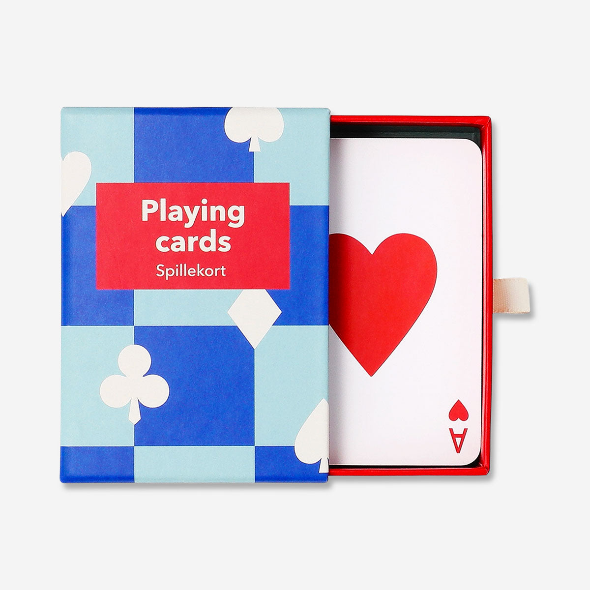 Playing cards game deck by Flying Tiger Copenhagen, featuring colorful card designs on a flat surface.