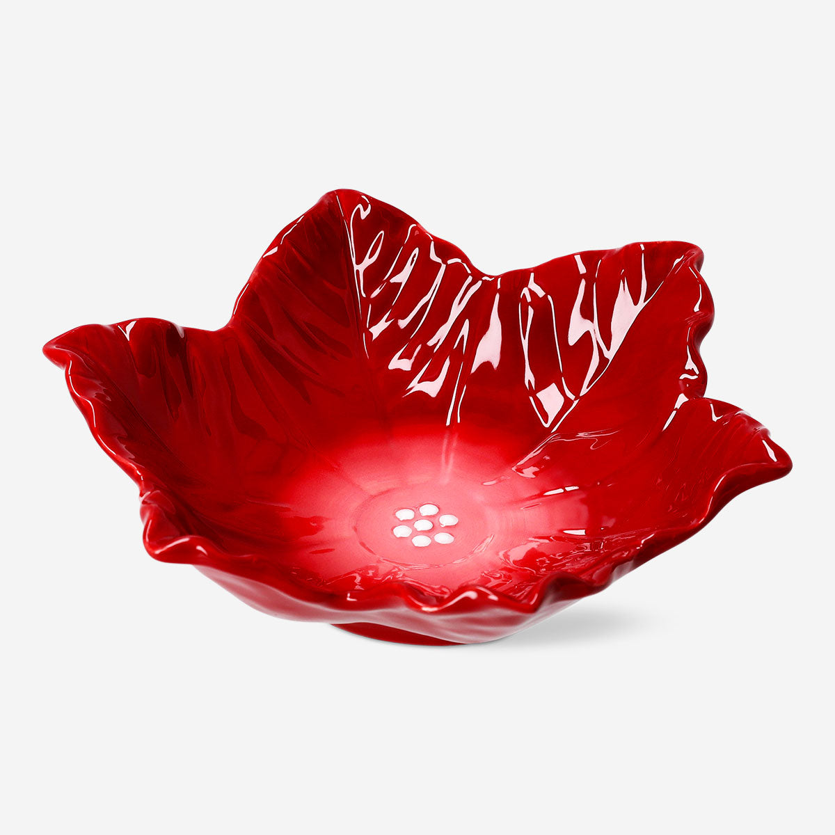 Decorative 20cm Poinsettia flower bowl from Flying Tiger Copenhagen, suitable for kitchen or table display.