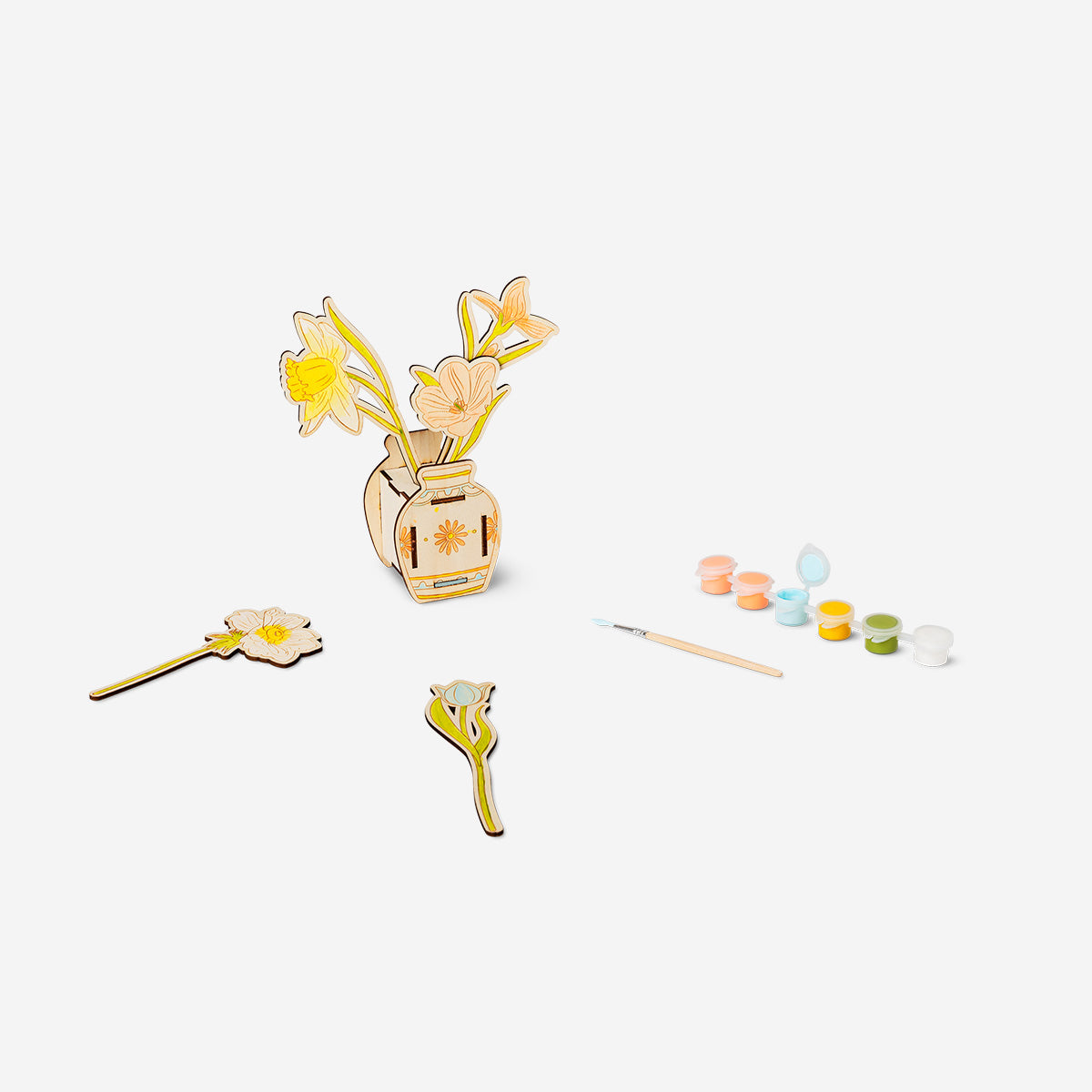 DIY houten bloemenboeket