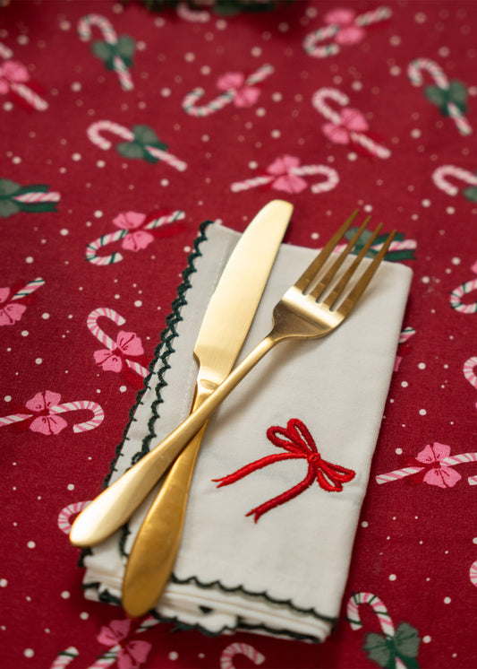 Tovaglioli in tessuto ricamato - 2 pz