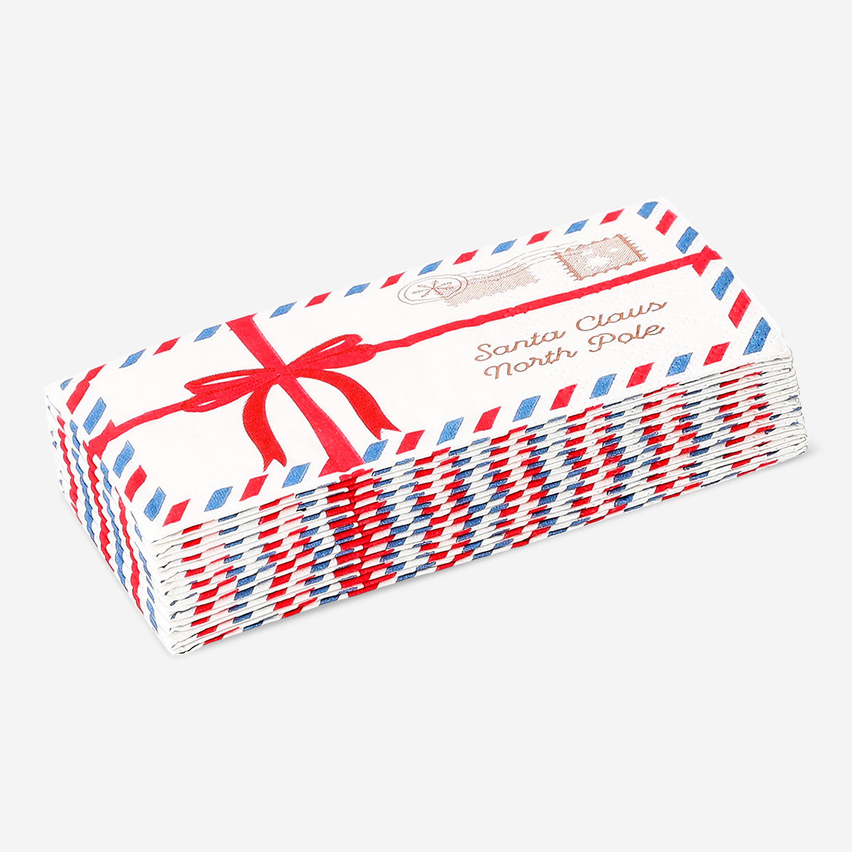Set of 10 Christmas-themed letters pocket tissues by Flying Tiger Copenhagen, featuring festive holiday designs.